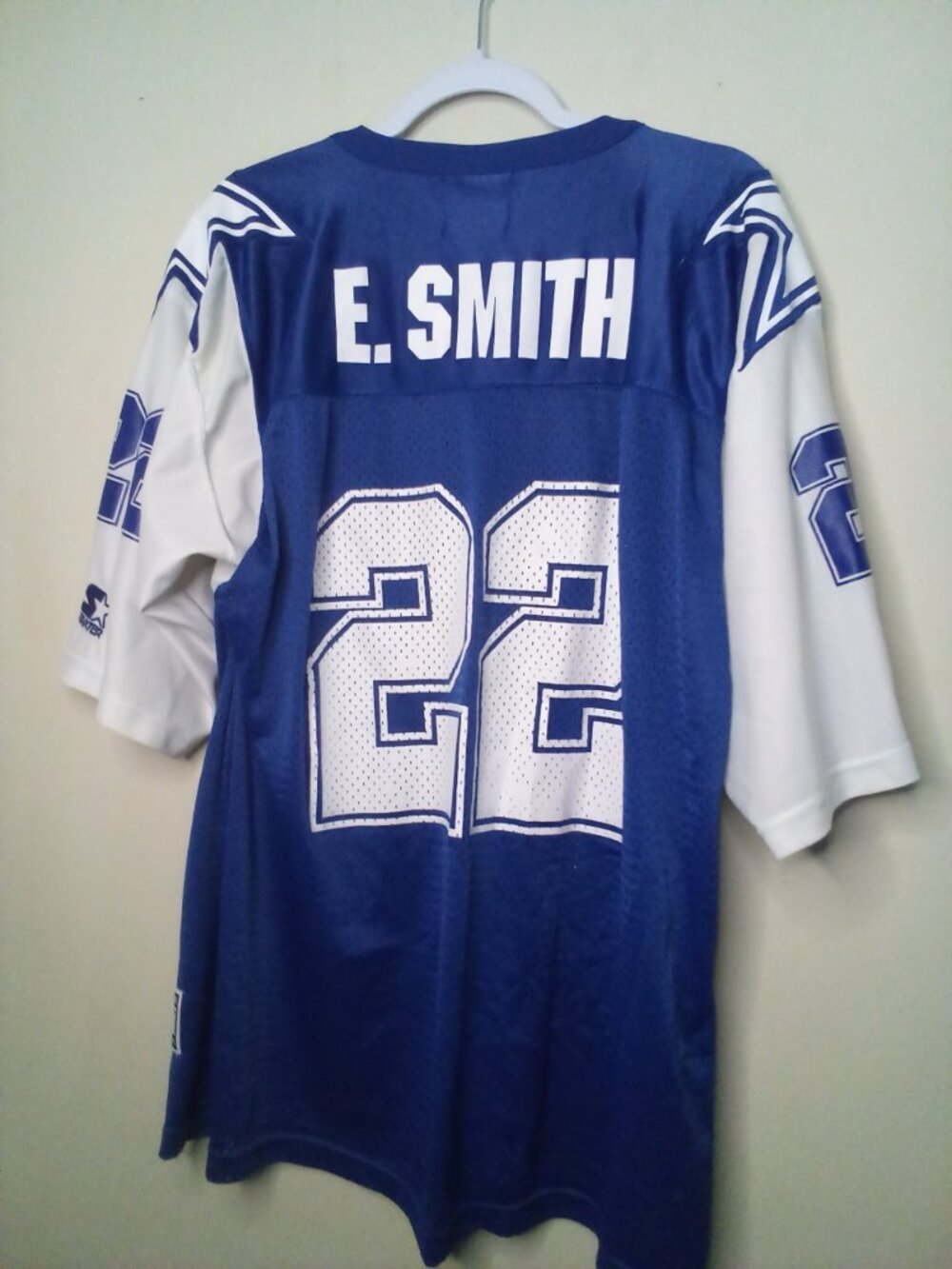 Vintage 1995 Starter Dallas Cowboys Jersey Men XL Emmitt Smith #22 Blue White - Picture 2 of 14